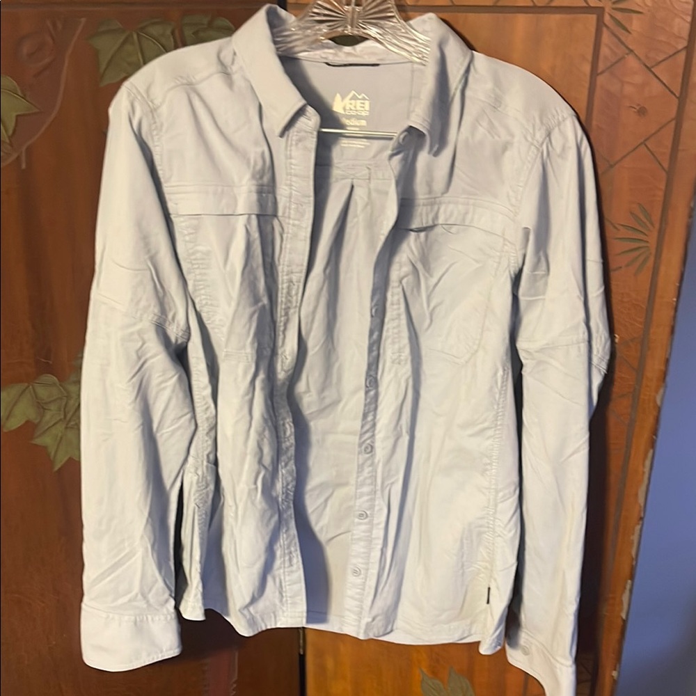 REI Blue Blouse Lightweight Casual Top